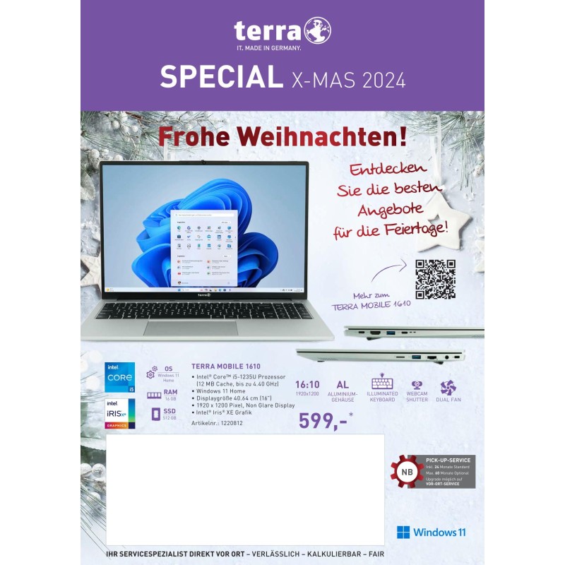 TERRA MOBILE 1610 i5-1235U W11