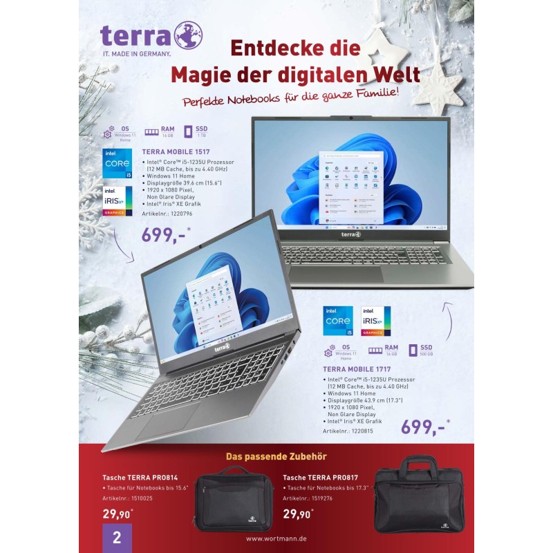 Tasche TERRA PRO817 für NB bis 17,3"